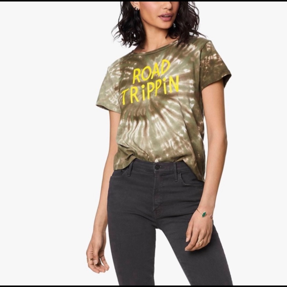 MOTHER Road Trippin Cropped Tie-Dye Shirt